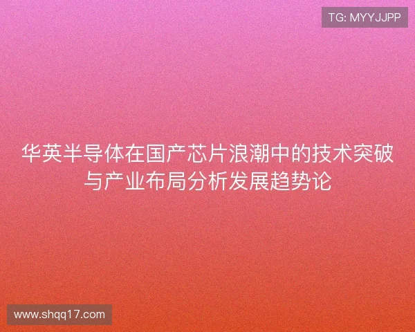 华英半导体在国产芯片浪潮中的技术突破与产业布局分析发展趋势论